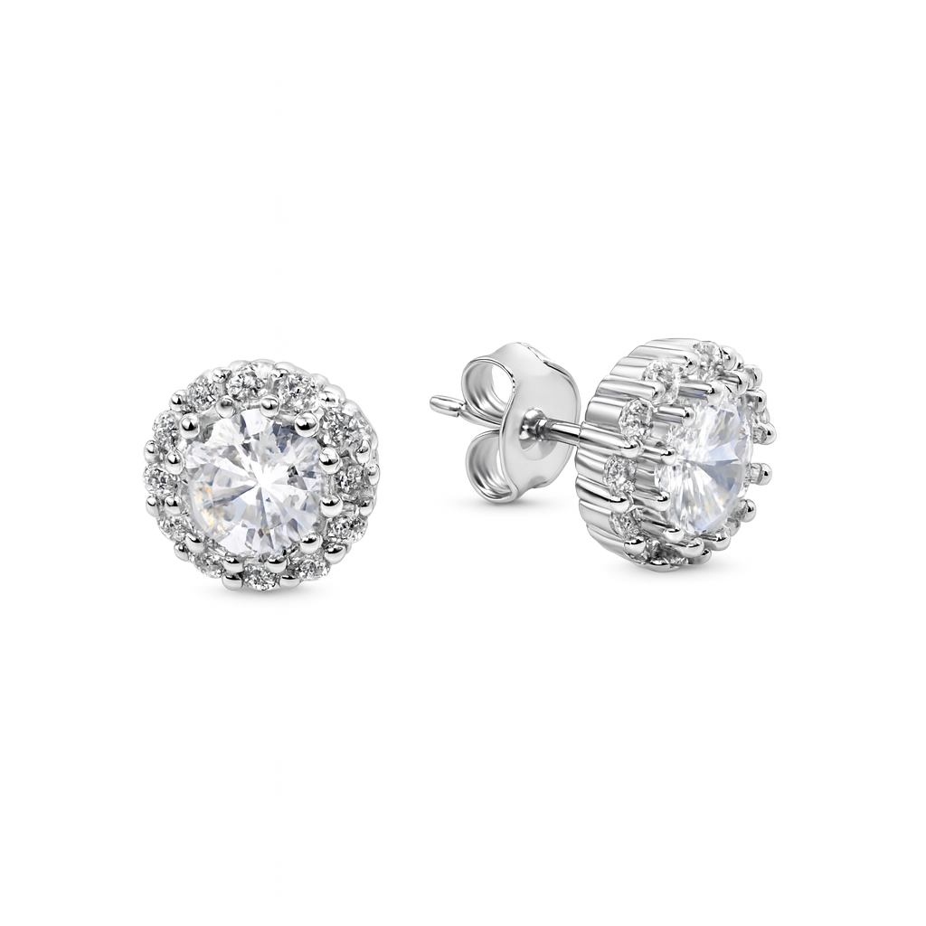 Round Diamond Necklace & Earring Set