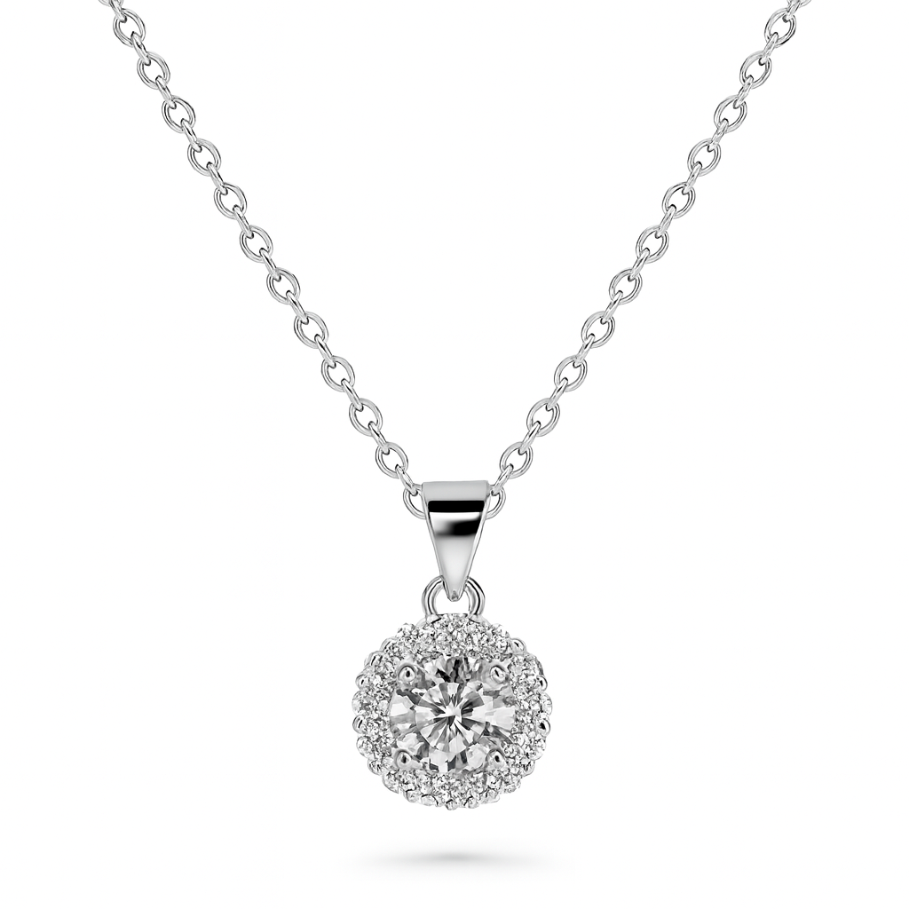 Round Diamond Necklace & Earring Set